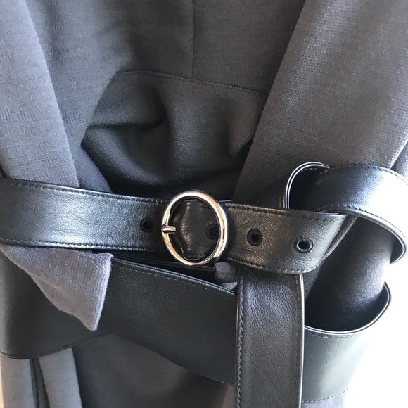 🔥CELINE🔥 Wool Midi dress w/ Leather Belt Detail - Picture 3 of 8